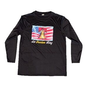 Men’s Black Long Sleeve Shirt ‘Let Freedom Ring' Size Large